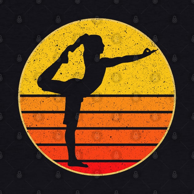 Vintage Workout Retro Yoga Sunset Namaste Silhouette by VDK Merch